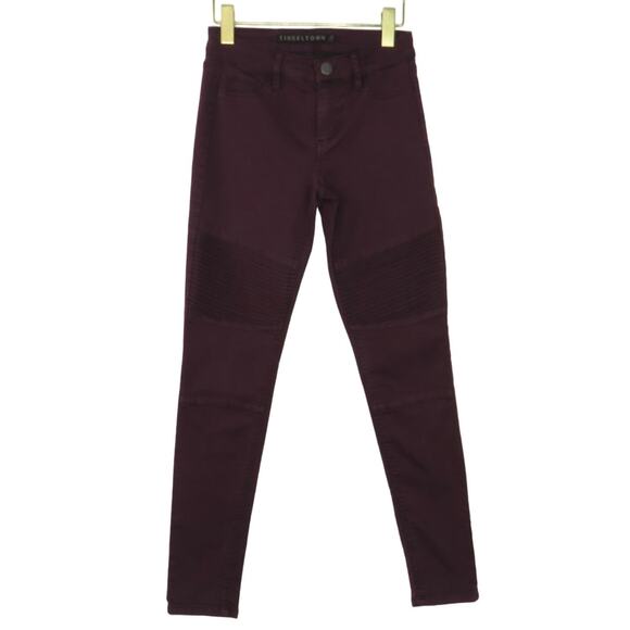 PacSun Burgundy Motto Jeans High Rise Skinny Jeans Size 3 27" - Picture 1 of 7